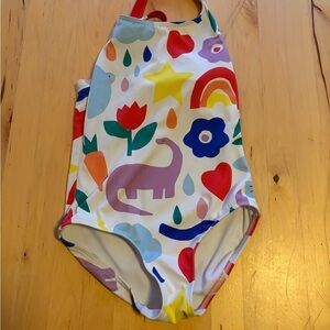 Boden Multicolor Dinosaur Kids Swim One Piece